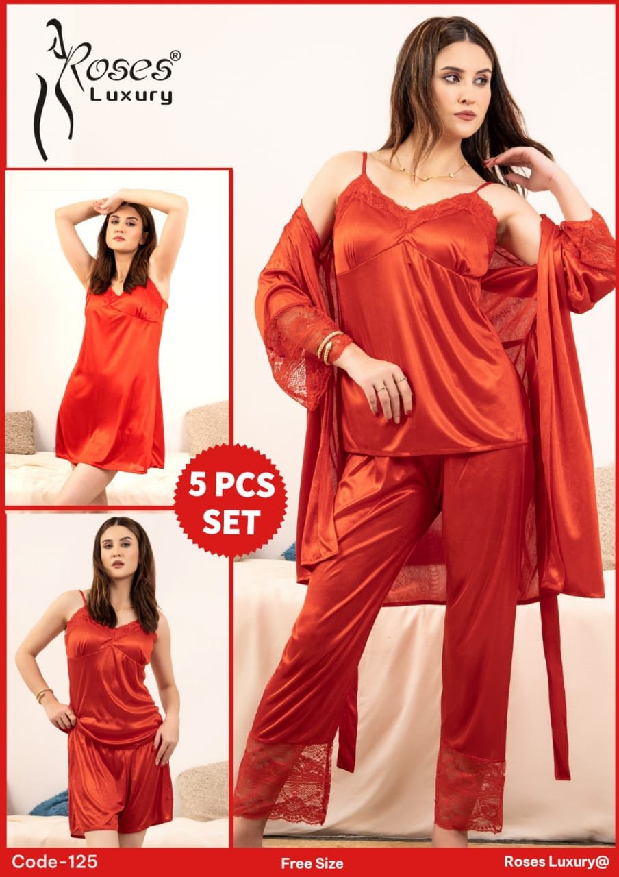 Luxury Roses 5-pcs Nightwear
